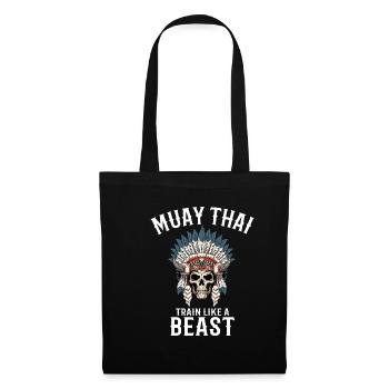Train Like A Beast - Muay Thai und Thai Boxen - Stoffbeutel - Schwarz - Vorne