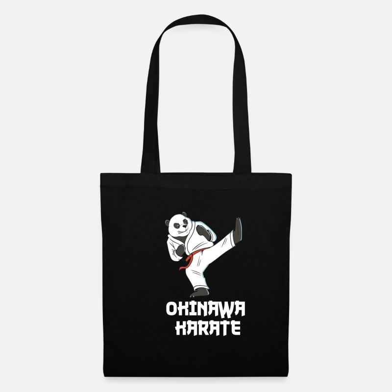 Okinawa Karate Panda - Karate Japanische - Stoffbeutel - Schwarz