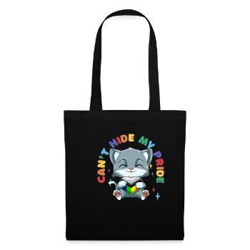 LGBTQ Katze Progressiv Stolz Herz - Stoffbeutel - Schwarz - Vorne