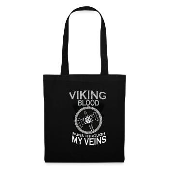 Viking Hammer - Wikingerblut fließt durch meine - Stoffbeutel - Schwarz - Vorne