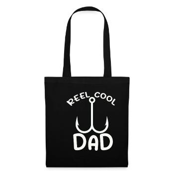 Reel Cool Papa Partenaire de pêche Papa Plan de retraite - Sac en tissu - noir - Devant