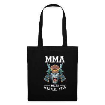 Mixed Martial Arts Gorilla Samurai Kopf - MMA - Stoffbeutel - Schwarz - Vorne