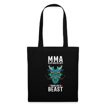 MMA asiatisch Asiatischer Drache - Cage Fighter - Stoffbeutel - Schwarz - Vorne