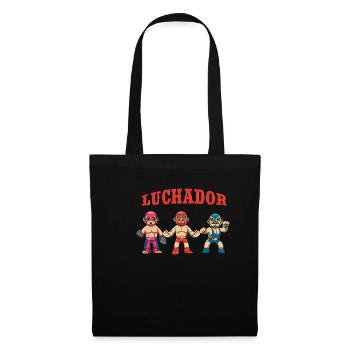 Funny Lucha Libre - Lustige mexikanische - Stoffbeutel - Schwarz - Vorne