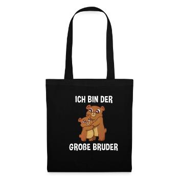 Bären Großer Bruder - Ich bin der große Bruder - Stoffbeutel - Schwarz - Vorne