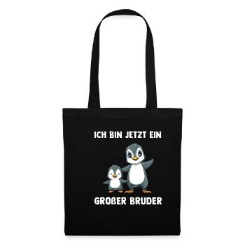 Pinguine Großer Bruder - Ich bin jetzt ein Großer - Stoffbeutel - Schwarz - Vorne