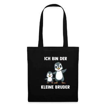 Pinguine Kleiner Bruder - Ich bin der kleine - Stoffbeutel - Schwarz - Vorne