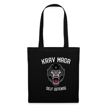 Krav Maga Selbstverteidigung Gorilla - Israelische - Stoffbeutel - Schwarz - Vorne