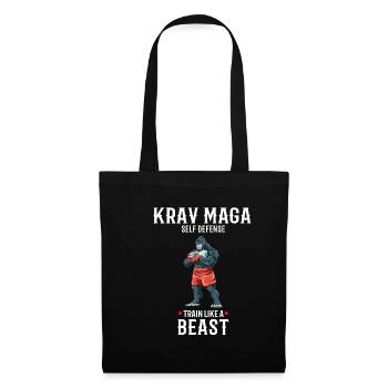Krav Maga Gorilla Kämpfer - Trainieren wie ein - Stoffbeutel - Schwarz - Vorne