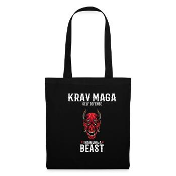 Krav Maga Oni Demon - Trainieren wie eine Bestie - - Stoffbeutel - Schwarz - Vorne