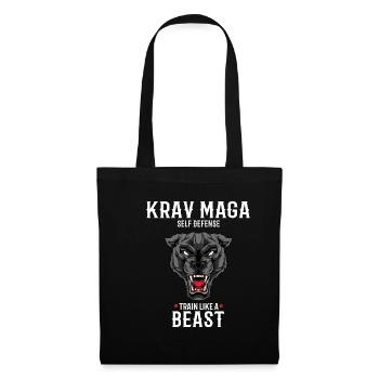 Krav Maga Panther - Trainieren wie eine Bestie - - Stoffbeutel - Schwarz - Vorne