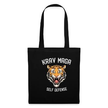 Krav Maga Selbstverteidigung Tiger - Israelische - Stoffbeutel - Schwarz - Vorne