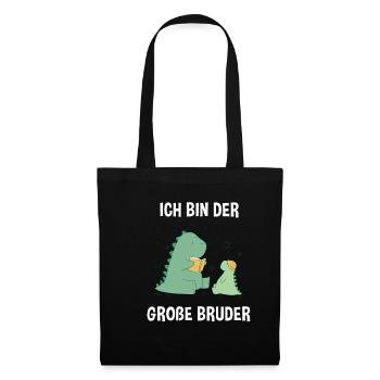 Dino Brüder Großer Bruder - Ich bin der große - Stoffbeutel - Schwarz - Vorne