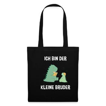 Dino Brüder Kleiner Bruder - Ich bin der kleine - Stoffbeutel - Schwarz - Vorne