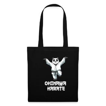 Okinawa Karate Panda Crane Kick - Karate - Stoffbeutel - Schwarz - Vorne