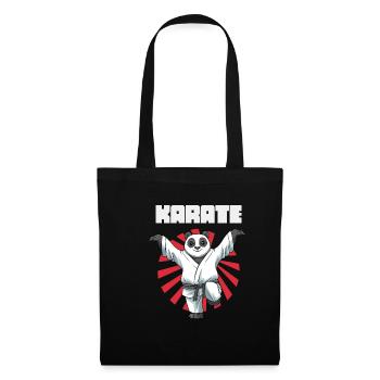 Lustiger Karate-Panda-Kranich-Kick - Stoffbeutel - Schwarz - Vorne