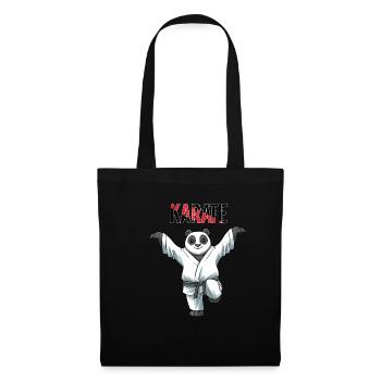 Karate Panda Crane Kick - Karate Kampf Kampfkunst - Stoffbeutel - Schwarz - Vorne