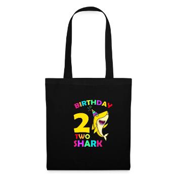 Enfants Bébé Requin 2ème Anniversaire Garçon Filles 2 Ans - Sac en tissu - noir - Devant