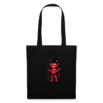 Diable Rouge Bleu Cheveux Cigare Trident - Sac en tissu - noir - Devant