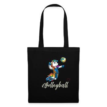 Liebe Volleyball Mädchen Junge- Niedliches - Stoffbeutel - Schwarz - Vorne