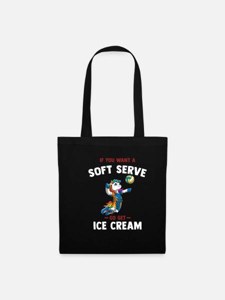 Wenn du ein Softeis willst, hol dir Eiscreme - - Stoffbeutel - Schwarz