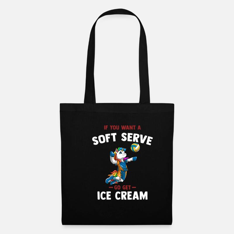 Wenn du ein Softeis willst, hol dir Eiscreme - - Stoffbeutel - Schwarz