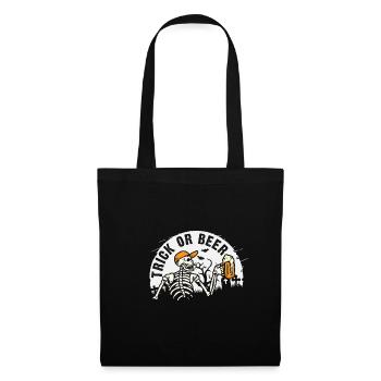 Trick or beer Halloween skeleton funny - Tote Bag - black - Front
