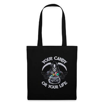 Grim Reaper vos bonbons Halloween - Sac en tissu - noir - Devant