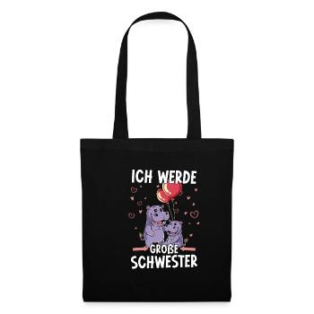 Ich Werde Große Schwester - Stoffbeutel - Schwarz - Vorne