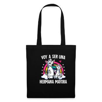 Je vais être une grande sœur zèbre - Sac en tissu - noir - Devant