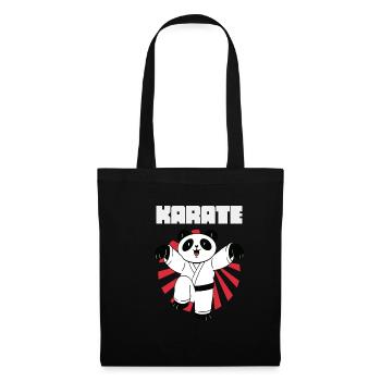 Karate Panda - Karate Japan Kämpfen - Stoffbeutel - Schwarz - Vorne