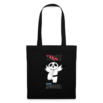 Niedlicher, aber gefährlicher Karate-Panda - Stoffbeutel - Schwarz - Vorne