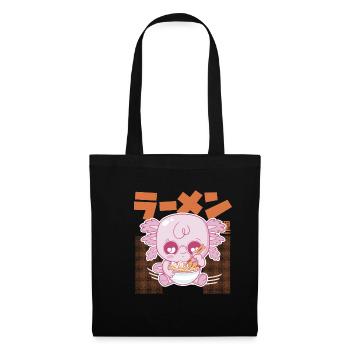 Kawaii Ramen Baby Axolotl - Stoffbeutel - Schwarz - Vorne