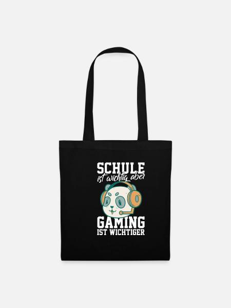 Gaming Pandabär - Computerspiele Videospiele - Stoffbeutel - Schwarz