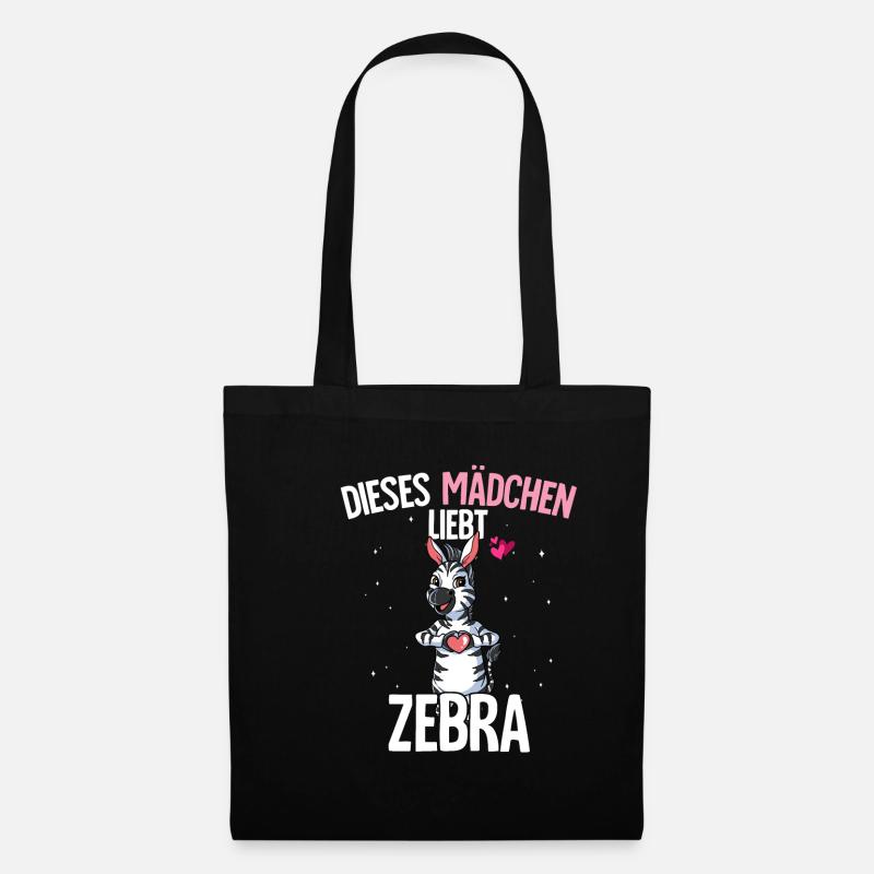 Zebra Mädchen - Stoffbeutel - Schwarz