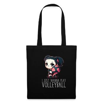 Volleyball Panda Girl - Ich will nur Volleyball - Stoffbeutel - Schwarz - Vorne