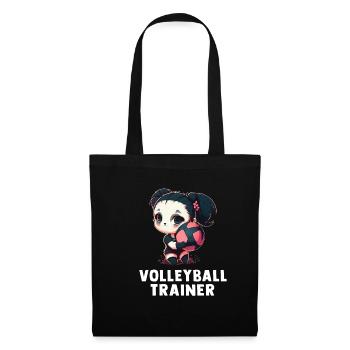 Volleyball Trainer - Niedliches Volleyball Panda - Stoffbeutel - Schwarz - Vorne