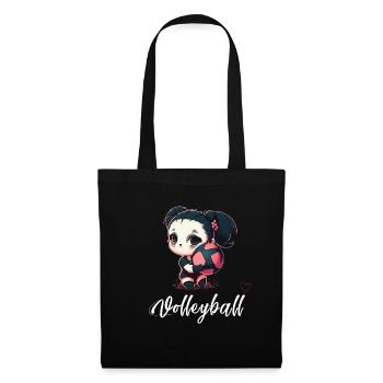 Shibi Volleyball Panda Girl - Liebe Volleyball - Stoffbeutel - Schwarz - Vorne