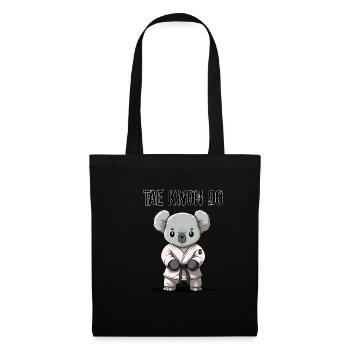 Koala Taekwondo Fighter - Niedlicher koreanischer - Stoffbeutel - Schwarz - Vorne