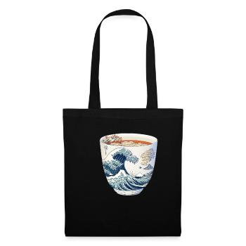 Kanagawa Tea Cup - Ein Tee, der Sie nach Japan - Stoffbeutel - Schwarz - Vorne