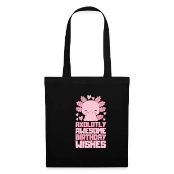 Axolotl Geburtstagsfeier - Stoffbeutel - Schwarz - Vorne