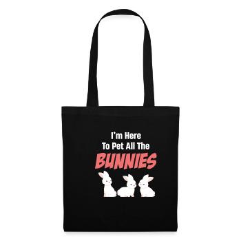Je suis là pour caresser tous les lapins Bunny - Sac en tissu - noir - Devant