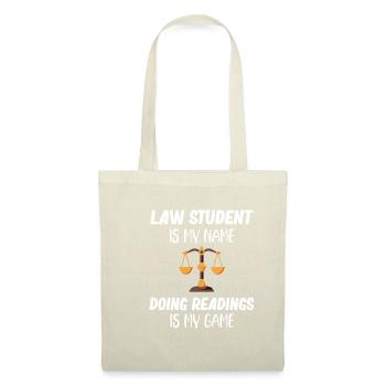 Etudiant en droit, c’est mon nom, faisant des lectures, - Sac en tissu - nature - Devant