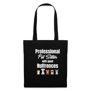 Pet sitter professionnel avec de bonnes fioritures - Sac en tissu - noir - Devant