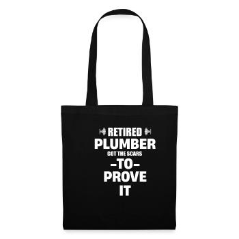 Retired pipe plumber has the scars to - Tote Bag - black - Front