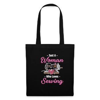 Juste une femme qui aime coudre - Sac en tissu - noir - Devant