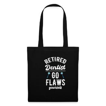 Dentiste à la retraite qui utilise la soie dentaire - Sac en tissu - noir - Devant