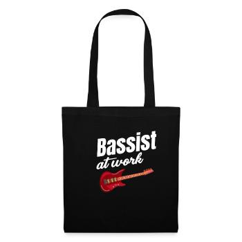 Bassiste au travail, drôle de guitariste - Sac en tissu - noir - Devant