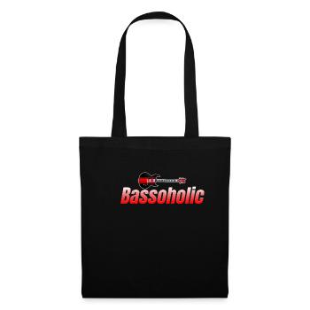 Bassholic Lustiger Bassist Spieler Gitarrist - Stoffbeutel - Schwarz - Vorne