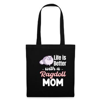 La vie est meilleure avec une maman Ragdoll - Sac en tissu - noir - Devant